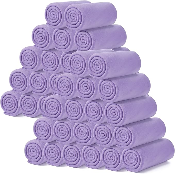 Kinlop Fleece Blanket Bulk 60 x 50 Inch Soft Lightweight Fleece Cozy Blanket Warm Throw Plush Pet Throw for Bed Couch Sofa Home Office Wedding Gifts Travel Camping(Lavender)