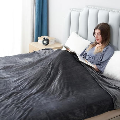 Electric Heated Blanket Full Size 72"x84",Fast Heating Throw, Soft Microplush for Bed & Couch, 10 Hours Auto Off & 5 Heating Levels, Machine Washable, Gifts for Grandma & Family-Mist Gray