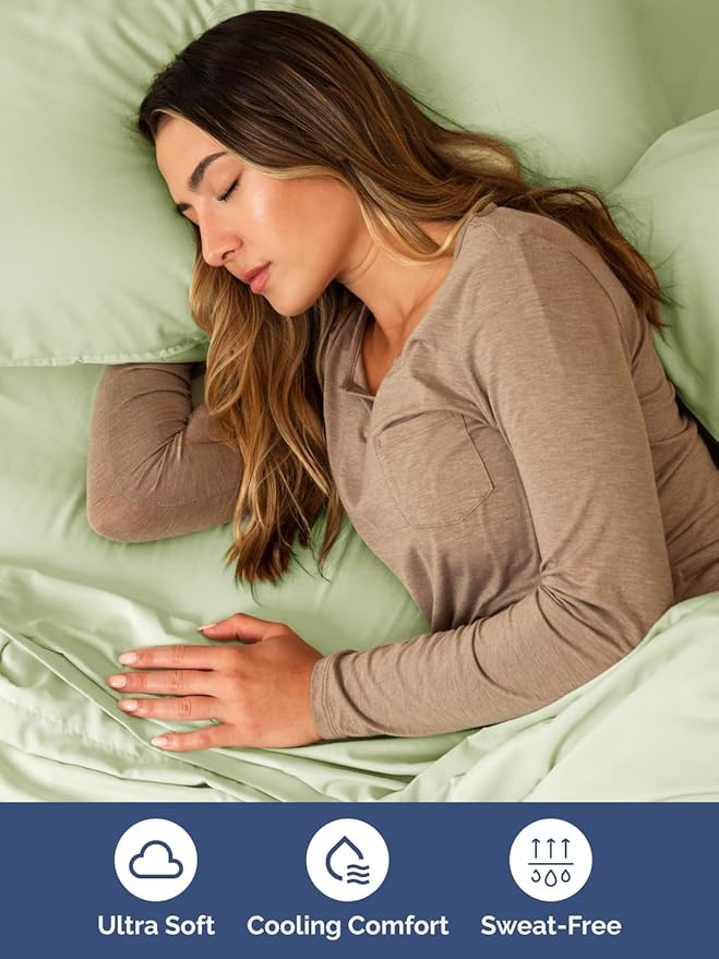 Extra Deep Full Sheet Set - 6 Piece Breathable and Cooling Sheets - Hotel Luxury Bedding for Women, Men, Kids & Teens - Easy & Secure Fit - Soft, Wrinkle Free & Comfy - Extra Deep Pockets - Light Sage