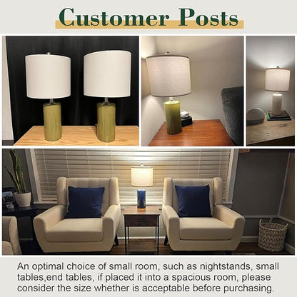 20.25" Small Table Lamps Set of 2 Modern Ceramic Lamps for Living Room Farmhouse Bedside Lamps Boho Lamps for Night Stands Grey Bedroom Lamp Side End Table Lamps