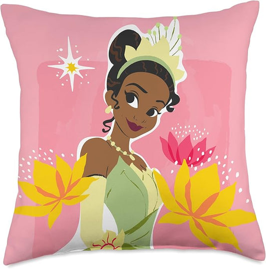 Disney Princess Tiana Pink Throw Pillow