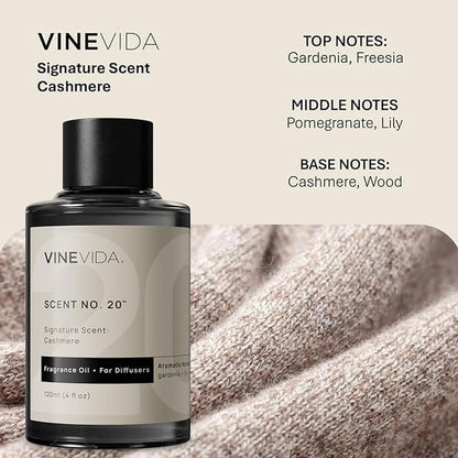 VINEVIDA [4 oz] Cashmere Hotel Fragrance Diffuser Oil - Cold Air Diffuser Refill for Home Scent Collection