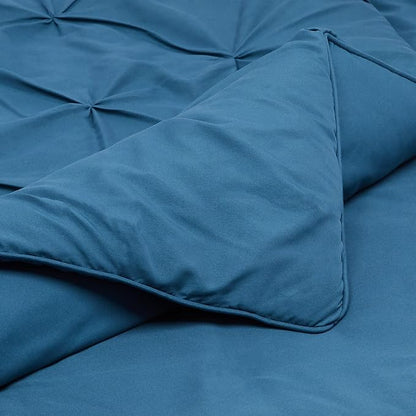 Amazon Basics Soft King Size Comforter Set, All-Season Down-Alternative 3-Piece Bedding Set, Pinch Pleat Design with Piped Edges, Dark Teal