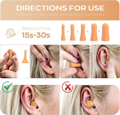 10Pairs Foam Earplugs, Noise Cancelling Ear Plugs for Sleeping Hearing Protection for Shooting Range, Work, Travel,Concert