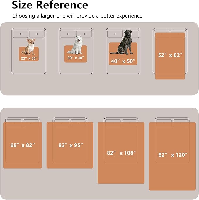 Waterproof Blanket for Couch, Leak Proof Dog Bed Blankets Reversible, Pet Throw Sofa Furniture Protector Machine Washable-52 x82,Orange+Cream