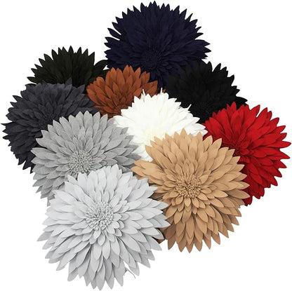 Contempo Lifestyles 3D Daisy & Sunflower Decorative Pillow - 14.5" Flower, 13" Pillow with Insert, Latte