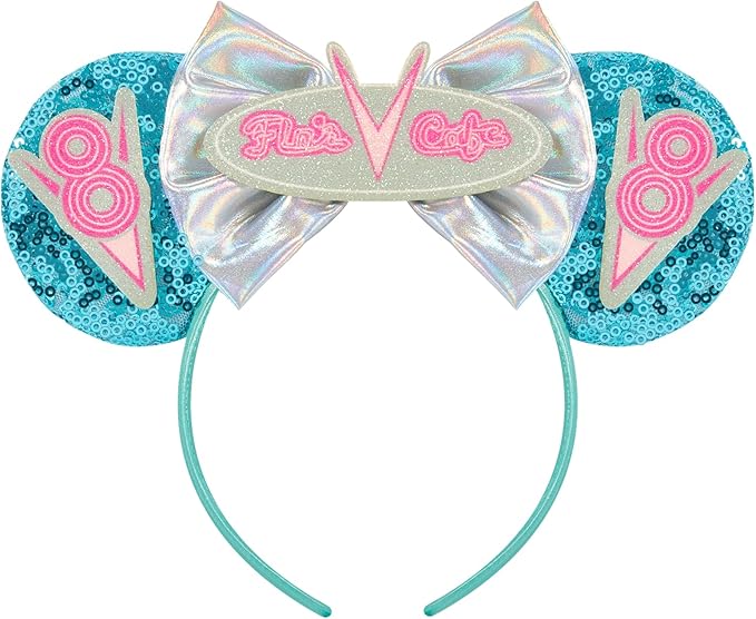 Car Mouse Ear Headbands,Sparkle Mouse Ears Headband for Women Girls Cartoon Princess Costume Cosplay Decoration (TG-blueV8)