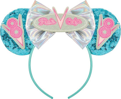 Car Mouse Ear Headbands,Sparkle Mouse Ears Headband for Women Girls Cartoon Princess Costume Cosplay Decoration (TG-blueV8)