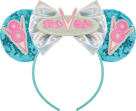 Car Mouse Ear Headbands,Sparkle Mouse Ears Headband for Women Girls Cartoon Princess Costume Cosplay Decoration (TG-blueV8)