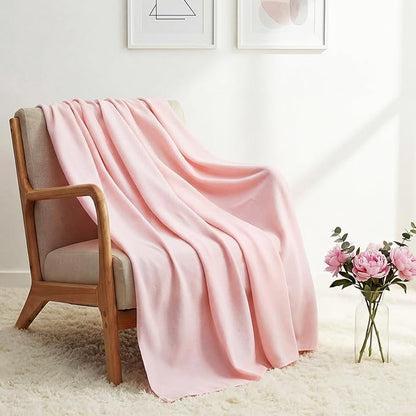 Kinlop Fleece Blanket Bulk 60 x 50 Inch Soft Lightweight Fleece Cozy Blanket Warm Throw Plush Pet Throw for Bed Couch Sofa Home Office Wedding Gifts Travel Camping(Pink Tones)