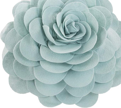 Fennco Styles Eva's Flower Garden Decorative Filled Throw Pillow 13" Round - Aqua Floral Accent Pillow for Home, Couch, Bed, Living Room, Holiday and Office Décor