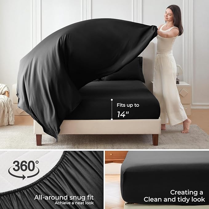 Sasttie Red & Black King Size Comforter Set, 7 Pieces Bed in a Bag King, Complete Bedding Set Includes Comforter, Flat Sheet, Fitted Sheet, Pillowcases and Pillow Shams, Burgundy