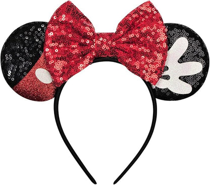 FANYITY Mouse Ears, Sequin Mouse Ears Headband for Girls Women Halloween Birthday Party (Rw)