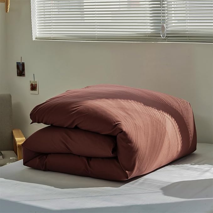 KAREVER Brick Red Comforter Set Queen Clay Rust Red Color Bedding Set 3 PCs Brown Marsala Color Women Rust Red Blanket Set Solid Brick Red Comforter Set Queen Size Breathable Soft Bed Comforter Set