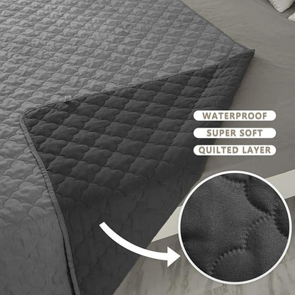 SPXTEX Dog Bed Cover Washable Pee Pads Dog Blankets for Puppy Large Dog Cat,Sofa Reversible Changing Pad Reusable 1 Piece（82"x102",Dark Grey+Grey）