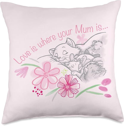 Disney The Aristocats Love is Where Your Mum is Mother’s Day Throw Pillow
