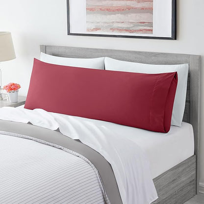 Mellanni Pillow Case - 1 PC Iconic Collection Pillowcases - Hotel Luxury, Extra Soft, Cooling Pillow Cover - Envelope Closure - Wrinkle, Fade, Stain Resistant (Body 20" x 54", Brick Red)