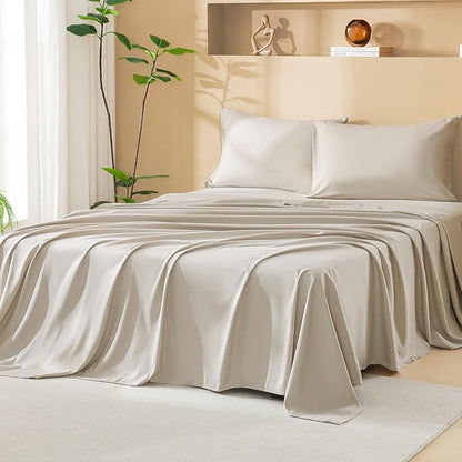 Litanika California King Size Comforter Set with Sheets Beige - 7 Pieces Bed in a Bag Cal King Chevron Tufted Complete Bedding Sets with Comforter, Sheets, Pillowcases & Shams
