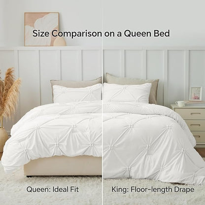 BEDELITE Pituck Fluffy Queen Comforter Set - Super Soft Sherpa White Comforter for Queen Size Bed, Luxury Warm Bedding Set for Winter, Fuzzy Bed Set 3 Pieces (1 Comforter, 2 Pillowcases)