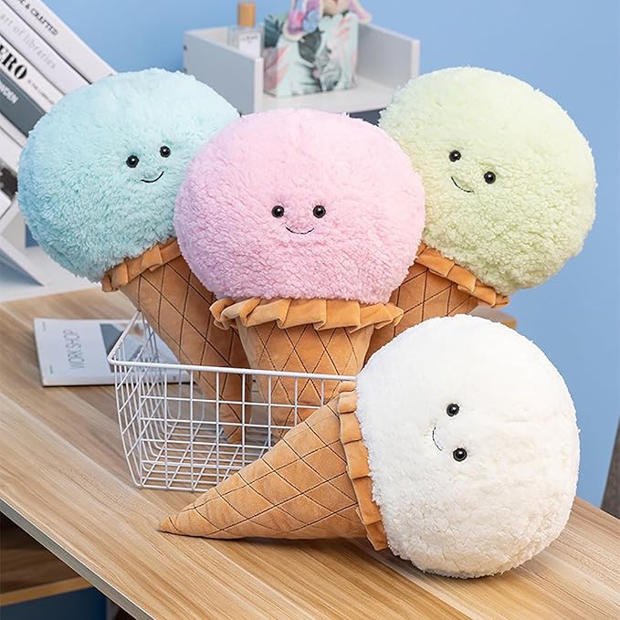 Five-Color Ice Cream Pillow - Soft and Skin-Friendly Fabric, Meticulous Craftsmanship (Pink)