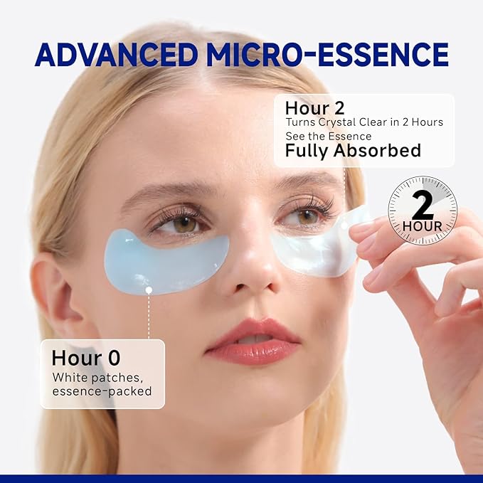 Peptide Cooling Under Eye Patches, Soothing Eye Patches Instant Reduces Dark Circles and Puffiness, Calming Under Eye Mask with Glacial Water for Bags Treatment, 24 Pairs