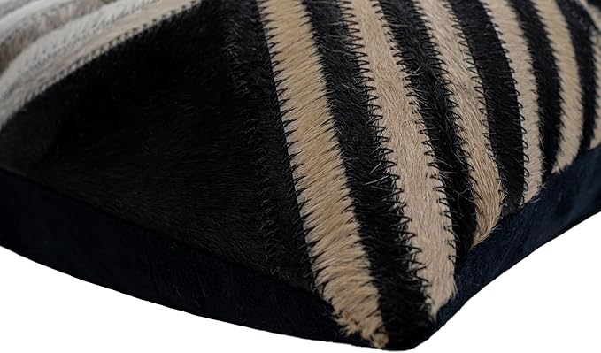 CANVELLO Genuine Cowhide Leather Decorative Throw Pillows - Handmade Patchwork Accent Pillows for Sofa, Couch, Chair - Southwestern Feather Down Insert Included (Square (18"x18"))