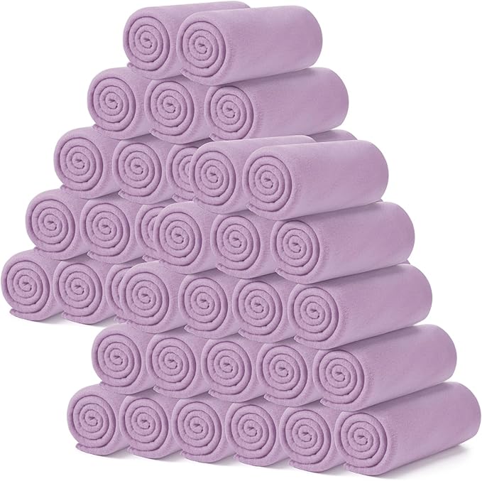 Kinlop Fleece Blanket Bulk 60 x 50 Inch Soft Lightweight Fleece Cozy Blanket Warm Throw Plush Pet Throw for Bed Couch Sofa Home Office Wedding Gifts Travel Camping(Light Purple)