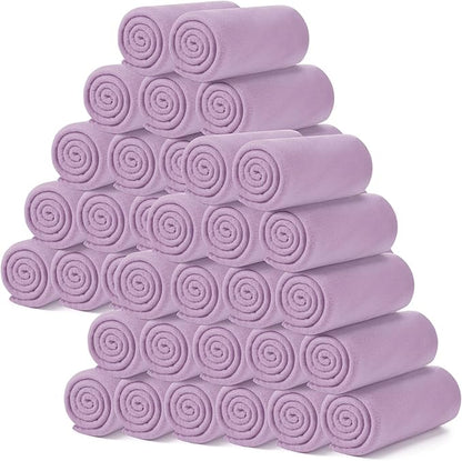 Kinlop Fleece Blanket Bulk 60 x 50 Inch Soft Lightweight Fleece Cozy Blanket Warm Throw Plush Pet Throw for Bed Couch Sofa Home Office Wedding Gifts Travel Camping(Light Purple)