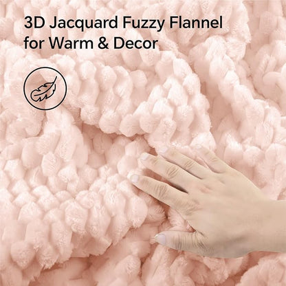 BEDELITE Fluffy Twin Comforter Set - Pink Fleece Soft Comforter for Twin Size Bed, Luxury Warm Bedding Set for Winter, Fuzzy Bed Set 2 Pieces (1 Comforter, 1 Pillowcase)