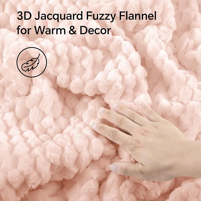 BEDELITE Fluffy Full Size Comforter Set - Pink Fleece Soft Comforter for Ful Size Bed, Luxury Warm Bedding Set for Winter, Fuzzy Bed Set 3 Pieces (1 Comforter, 2 Pillowcases)