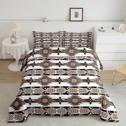Erosebridal Western Boho Queen Comforter Set,Aztec Quilt,Ethnic Tribal Arrow Bedding Set Country Decor Western Duvet Insert,Western Room Decor for Bedroom Boho Living Room Decor,Southwestern Decor
