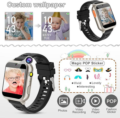 Phyulls Smart Watch for Kids with 39 Puzzle Games Camera Video Recorder Music Alarm Calculator Calendar Flashlight Pedometer Birthday Gift for 3-12 Year Old Boys and Girls