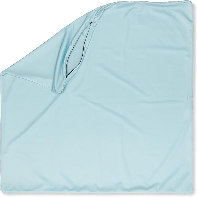 PILLOWY 24x24 Throw Pillowcase (Cover Only) -85/15 Nylon, Spandex -Luxurious, Silky, Stretchy & Soft - 1Pcs Solid Color -A Perfect Choice for Couch Chairs Sofa Bed Adult/Kids Bedroom, Sweat Baby Blue