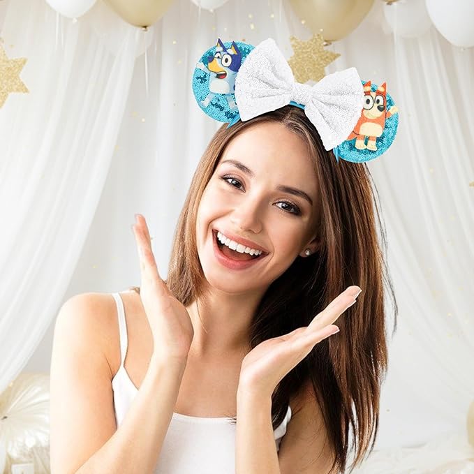 Mouse Ear Headbands,Sparkle Mouse Ears Headband for Women Girls Cartoon Princess Costume Cosplay Decoration