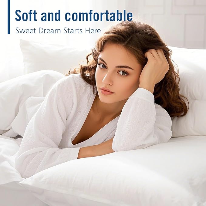 Luxury Hotel Pillows for Sleeping 4 Pack,Bed Pillows Standard Size Set of 4,Down Alternative Filling,Pillows for Back,Stomach or Side Sleepers