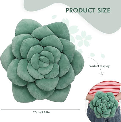 Hand-Stitched Plush Decorative Throw Pillow. Plant-Shaped Pillows and Flower Pillows, Plush Cushions for Bedroom and Home Decoration, 9.84in/25CM
