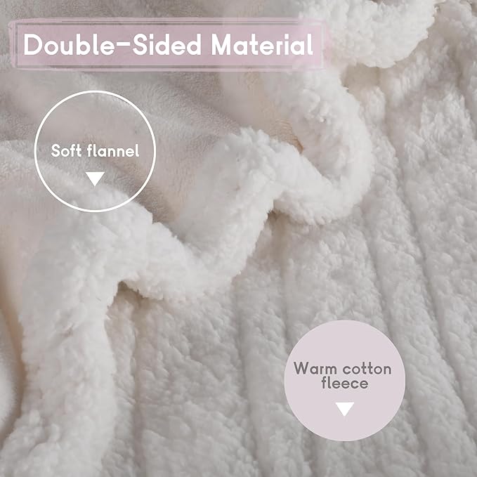 Heated Blanket Electric Blanket Full Size 72''x84'' with 9 Heating Levels, 1-10 Hour Auto Shut Off, Machine Washable, Flannel & Sherpa Soft Warming Blanket for Couch, Bed, Office - White