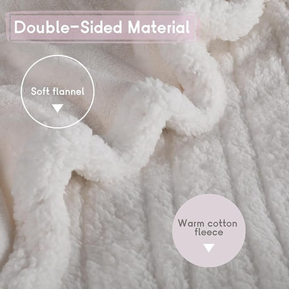 Heated Blanket Electric Blanket Full Size 72''x84'' with 9 Heating Levels, 1-10 Hour Auto Shut Off, Machine Washable, Flannel & Sherpa Soft Warming Blanket for Couch, Bed, Office - White