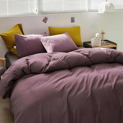 CLOTHKNOW Dusty Purple Full Size Comforter Sets 3Pcs Pale Mauve Bedding Comforter Sets Soft All Season Women Girls Comforter with 2 x Pillow Cases