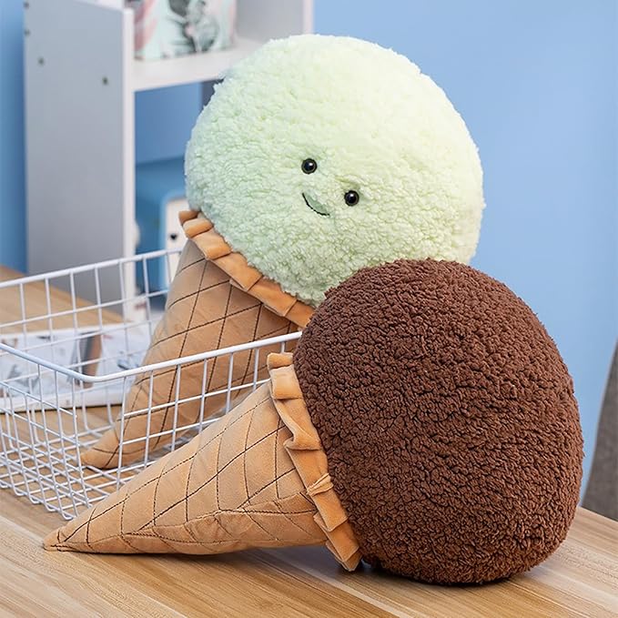 Five-Color Ice Cream Pillow - Soft and Skin-Friendly Fabric, Meticulous Craftsmanship (Light Green)