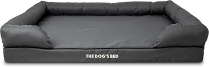 The Dog’s Bed Orthopedic Memory Foam Dog Bed with Bolsters, Oxford Fabric, Grey with Black Trim, XXL