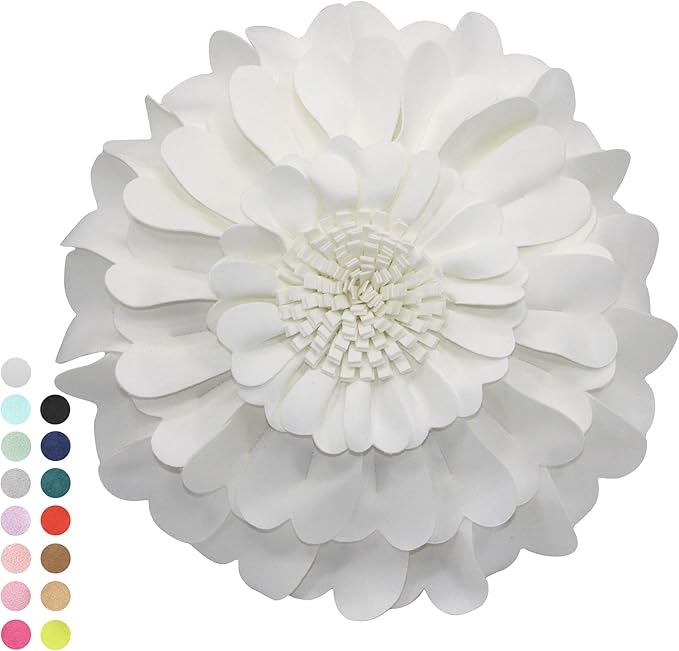 Contempo Lifestyles 13 Inch Ivory Floral Decorative Throw Pillow - Soft Polyester Suedette Heart, Round Shape - 13x13 Inch - Indoor Use - Love Theme - Removable Cover - Washable - Pillow
