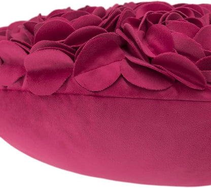 JWH Valentine's Day Throw Pillow Covers Decorative Flower Accent Pillow Cases Heart Shaped Cushion for Couch Living Room Bed Chair 14 x 16 Inches Rose Red