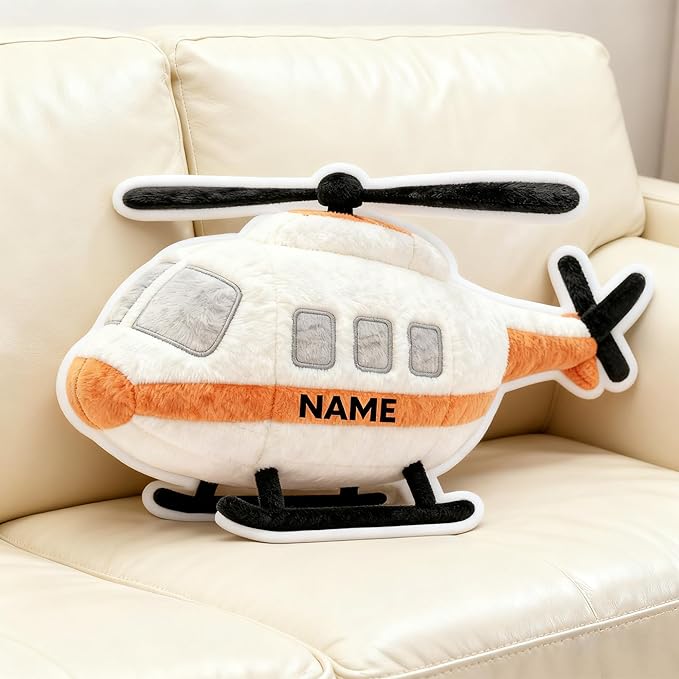 Custom Helicopter Shaped Pillow Personalized Double-Sided Printed Cute Pillow Customized Christmas Party Commemorative Gift Sofa Decorative for Boys and Girls 8-32in