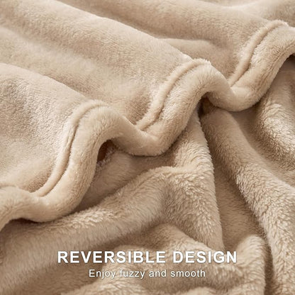 Hansleep Fleece Light Camel Twin Blanket, Super Soft Flannel Fuzzy Plush Cozy Blanket for All Seasons, Light Camel, Twin 60x80 Inches