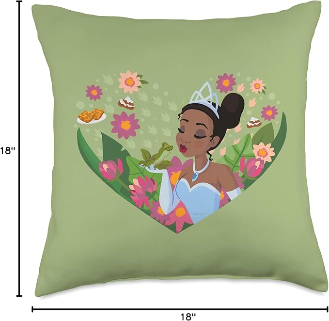 Disney Princess Tiana Kiss Heart Throw Pillow