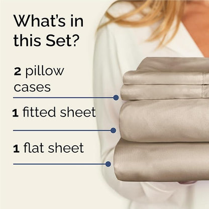 Twin XL 4 Piece Sheet Set - Comfy Breathable & Cooling - Ultra Soft Hotel Luxury Bedding Set w/ 8-16 Inch Deep Pockets - 1 Flat & 1 Fitted Sheet & 2 Pillowcases - Wrinkle Free and Easy Care - Cream