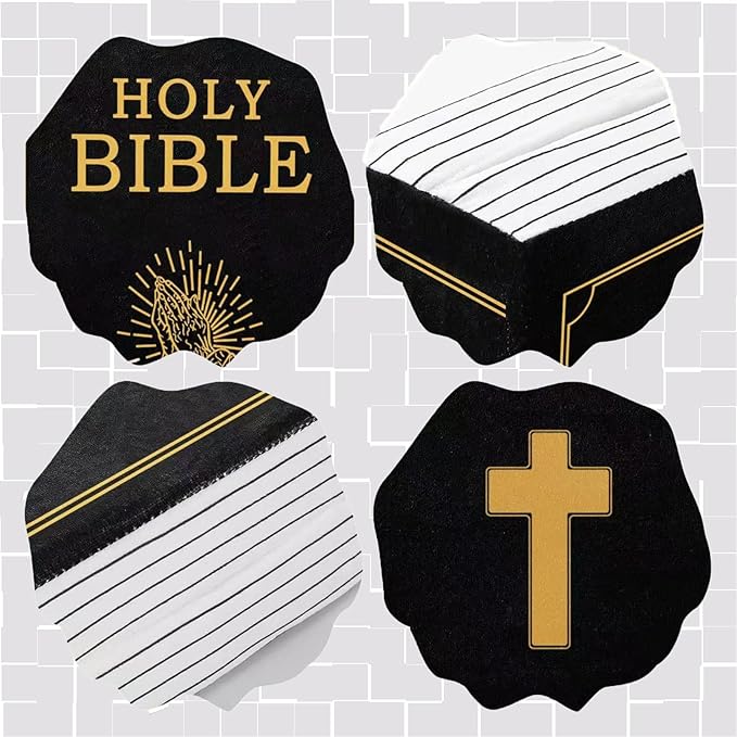 The Holy Bible Pillow Plush- Book Shape, Openable, Cozy Faith Bible Pillow Christian Bible Verse Pillow (Black)