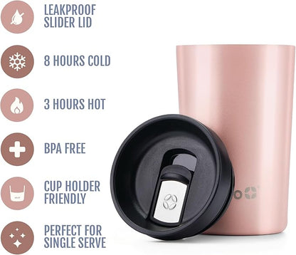 Ello Jones Stainless Steel Travel Coffee Mug - Travel Tea Mug, 11oz, Rosegold