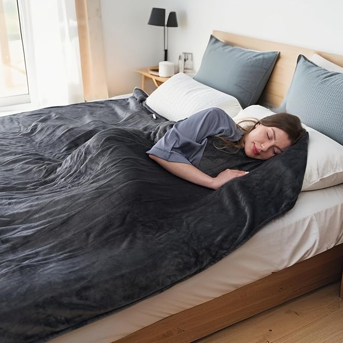 Electric Heated Blanket Full Size 72"x84",Fast Heating Throw, Soft Microplush for Bed & Couch, 10 Hours Auto Off & 5 Heating Levels, Machine Washable, Gifts for Grandma & Family-Mist Gray